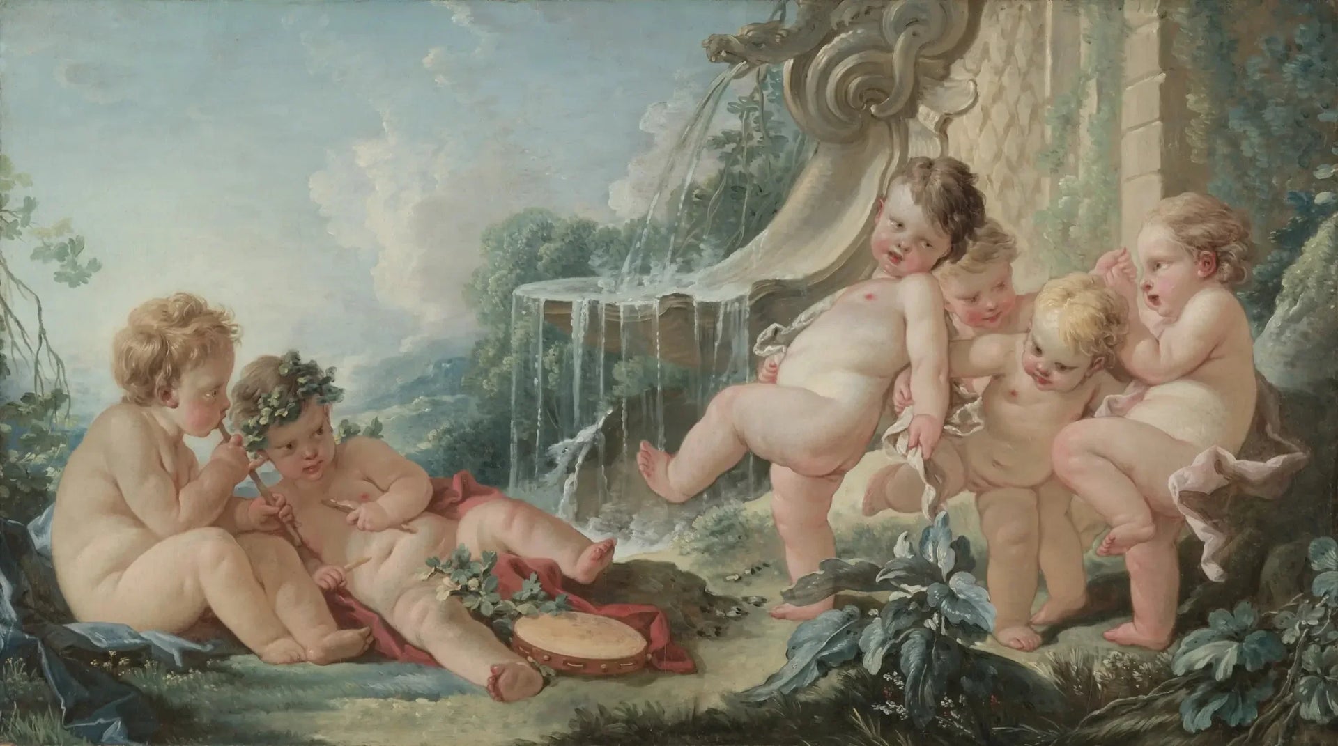 Musique, danse et cupidons en conspiration - François Boucher image 1 reproduction d’œuvre d’art à l’huile