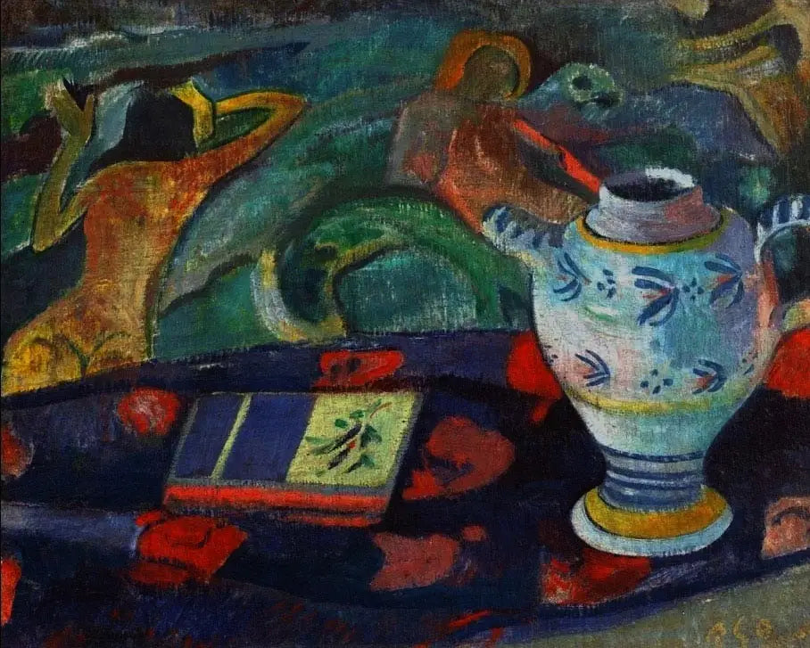 Reproduction du tableau « Nature morte à la cruche de Quimper - Paul Gauguin » par Alpha Reproduction en peinture à l’huile