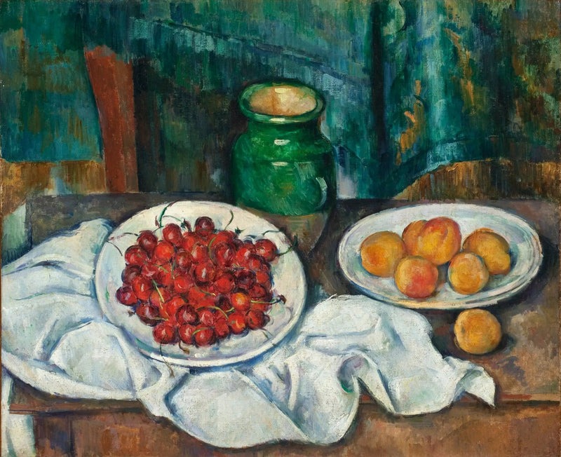 Nature morte au plat de cerises - Paul Cézanne