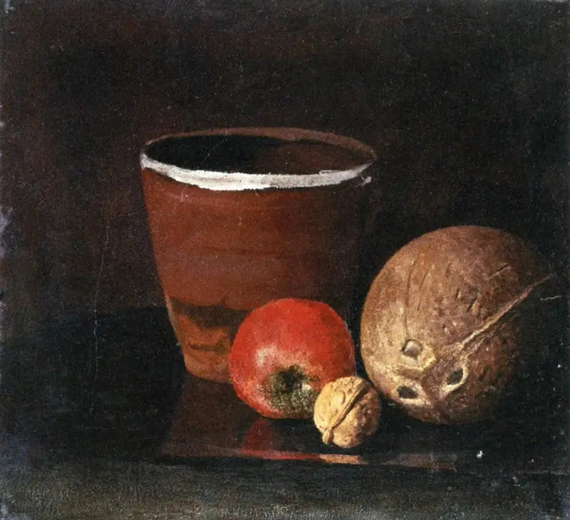 Nature morte au pot, à la pomme, à la noix et à la noix de coco - Edvard Munch