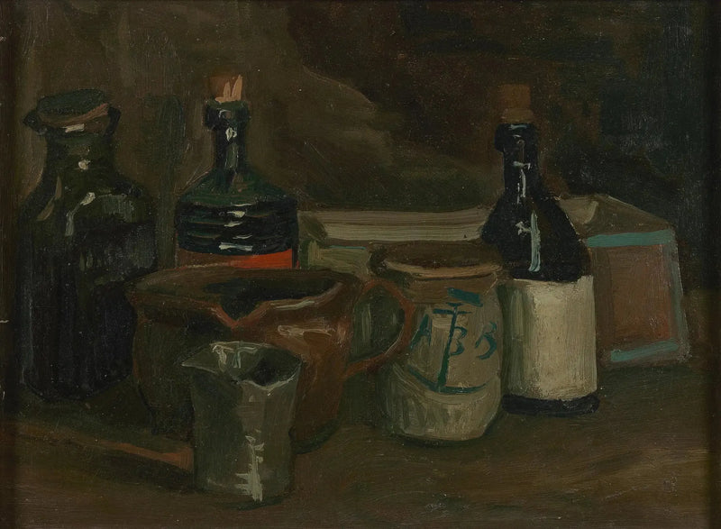 Nature morte aux bouteilles et à la faïence - Vincent van Gogh