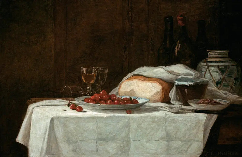 Nature morte aux cerises - Eugène Boudin