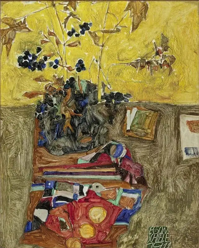 Nature morte aux fleurs - Egon Schiele