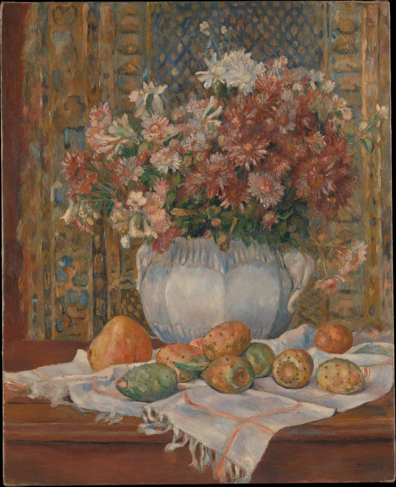 Nature morte aux fleurs et aux figues de Barbarie - Pierre-Auguste Renoir