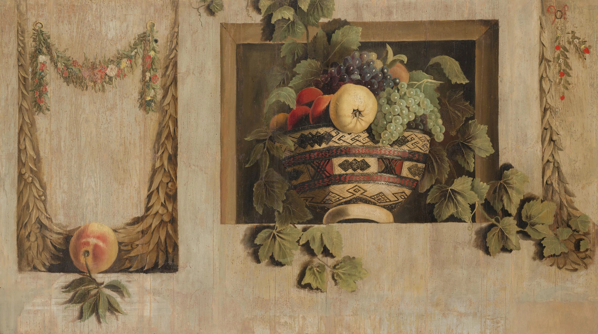 Nature morte aux fruits et guirlandes de fleurs - Jacob van Campen