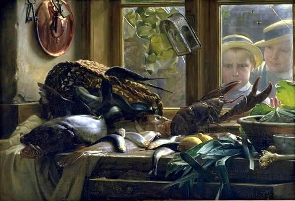Nature morte aux poissons - Carl Heinrich Bloch