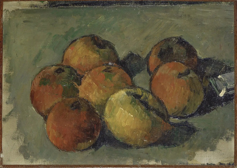 Nature morte aux sept pommes et tube de couleur - Paul Cézanne