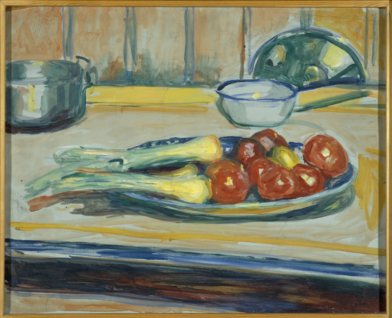 Nature morte aux tomates, poireaux et cocottes - Edvard Munch