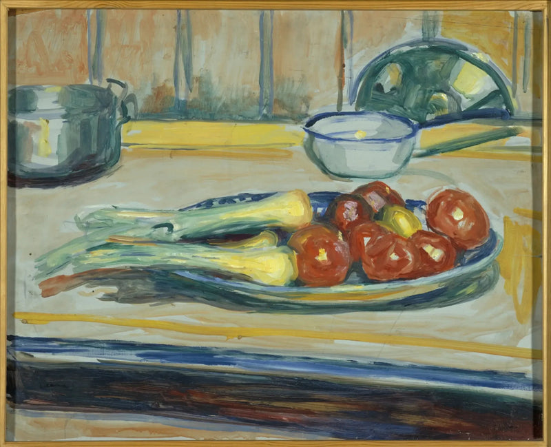 Nature morte aux tomates, poireaux et cocottes - Edvard Munch
