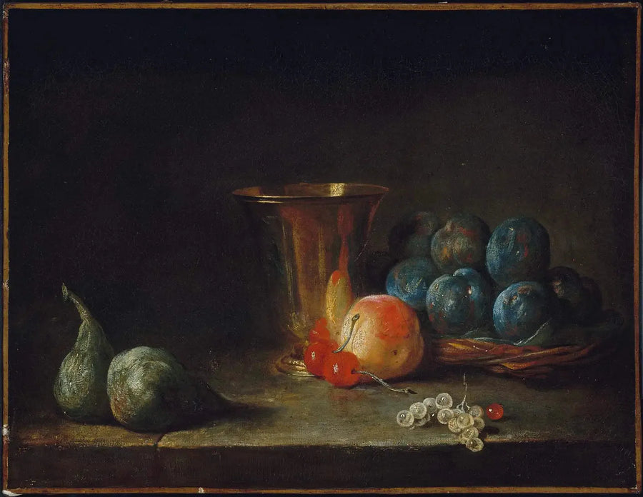 Nature morte avec carafe, gobelet en argent et fruits - Jean Siméon Chardin
