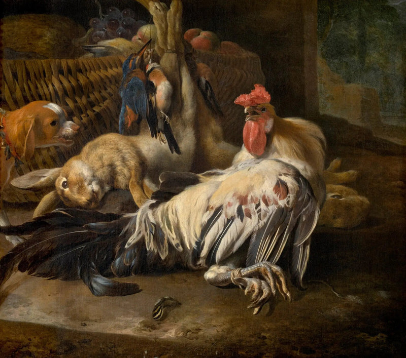 Nature morte avec coq - Melchior de Hondecoeter
