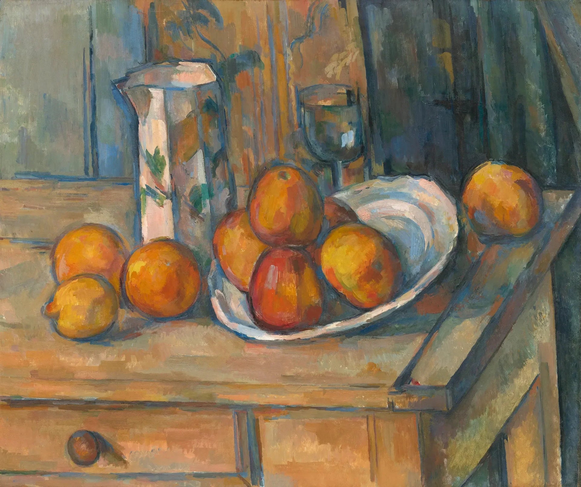 Nature morte avec cruche de lait et de fruits - Paul Cézanne image 1 tableau peint à l’huile sur toile