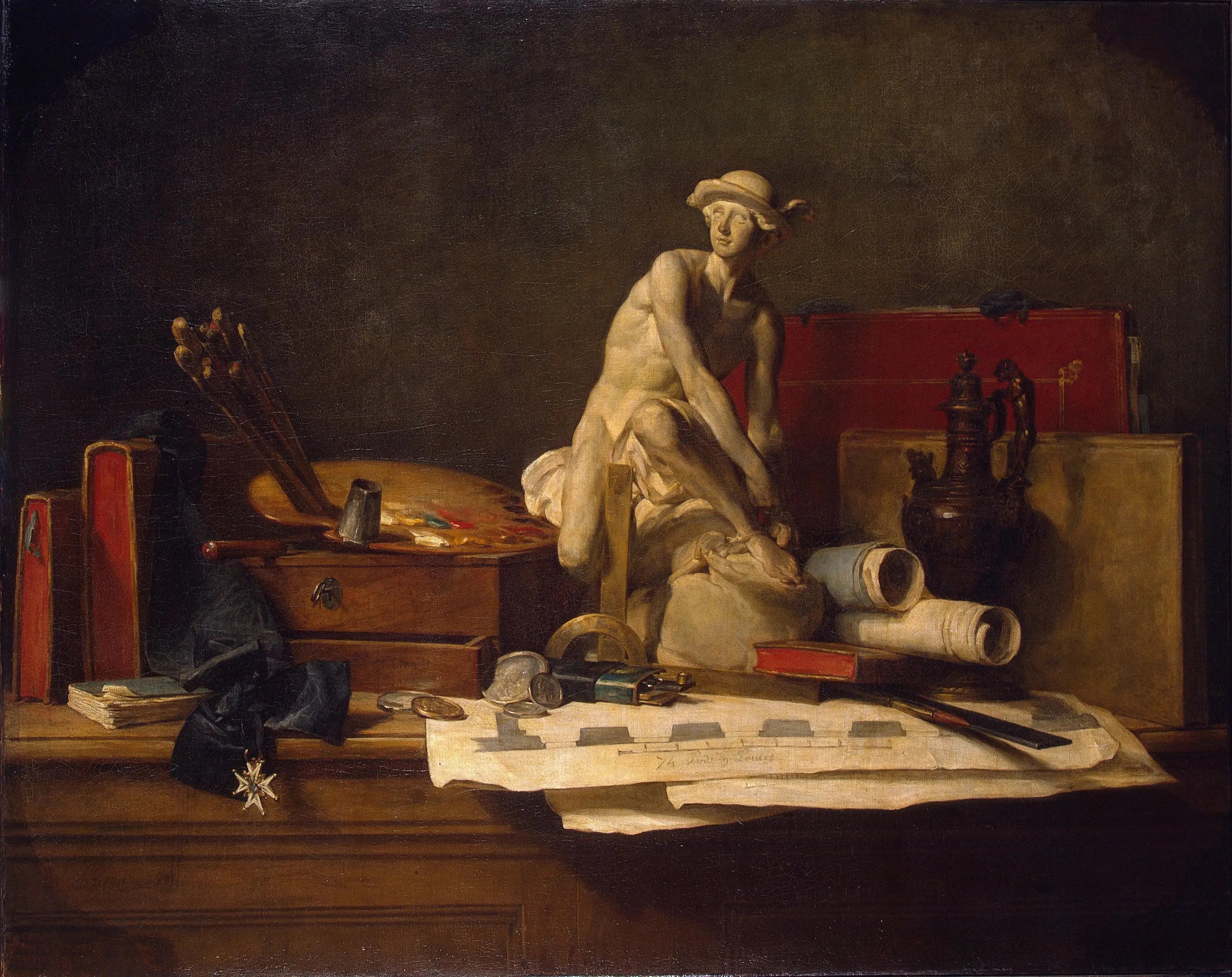 Nature morte avec des attributs des arts - Jean Siméon Chardin - Alpha Reproduction