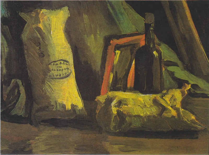 Nature morte avec deux sacs et une bouteille - Vincent van Gogh