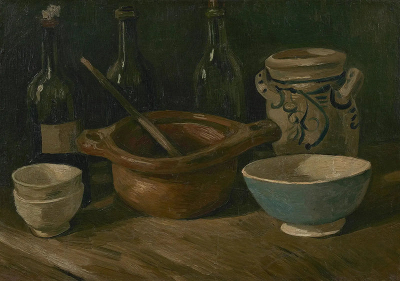 Nature morte avec faïence et bouteilles - Vincent van Gogh