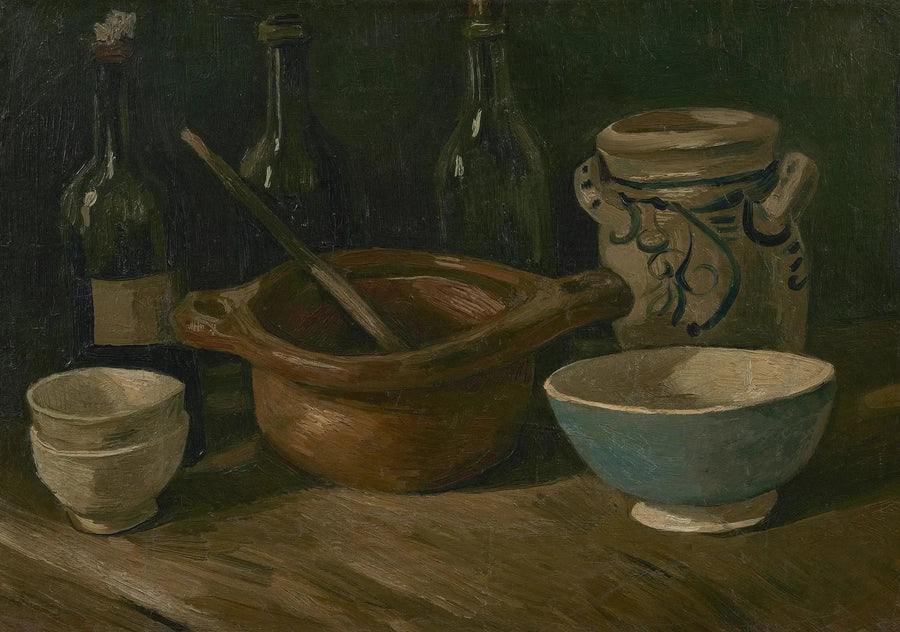 Nature morte avec faïence et bouteilles - Vincent van Gogh