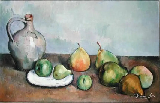 Nature morte avec pichet et fruits - Paul Cézanne - Reproductions de tableaux et peintures haut de gamme