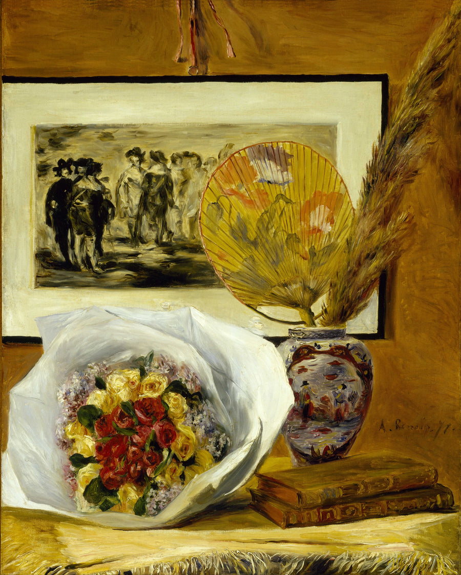 Nature morte au bouquet et à l’éventail – Renoir