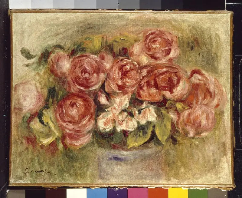 Nature morte de roses dans un vase - Pierre-Auguste Renoir