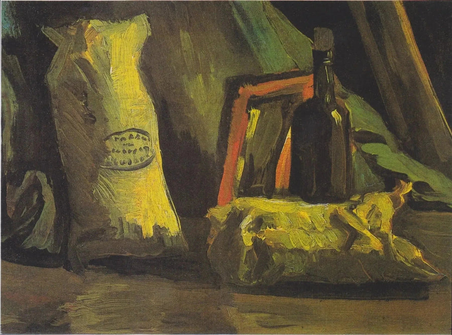 Nature morte avec deux sacs et une bouteille, F55 – Van Gogh