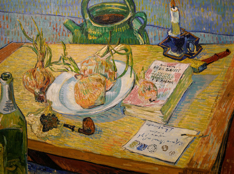 Nature morte autour d’un plat d’oignons, F604 – Van Gogh
