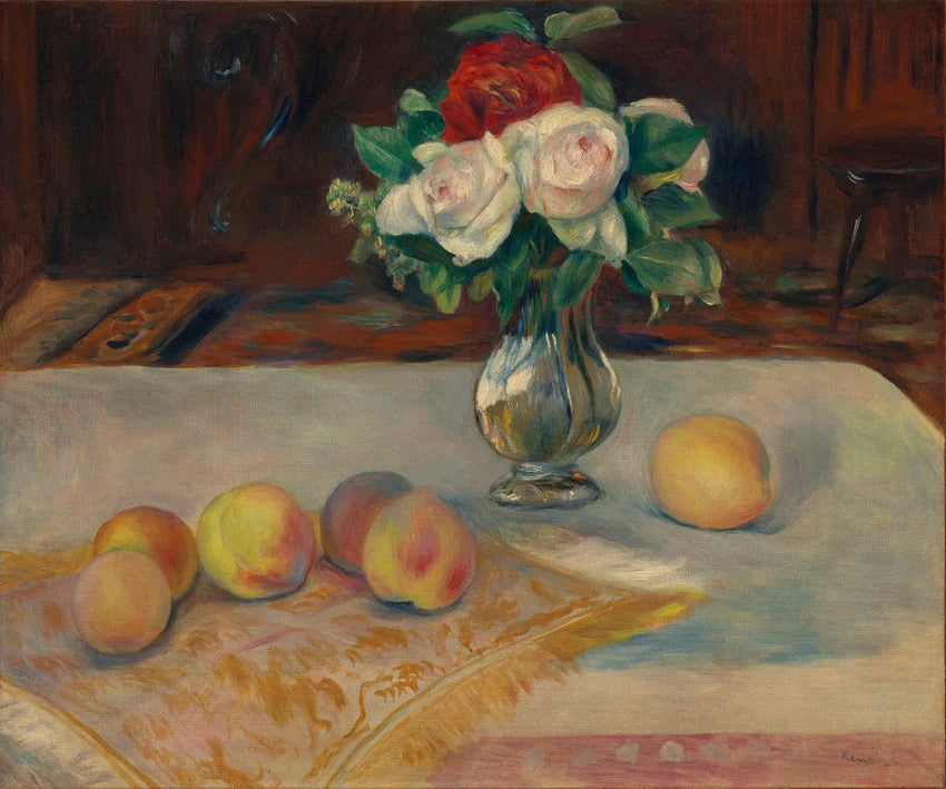 Nature morte aux roses et aux fruits – Pierre-Auguste Renoir