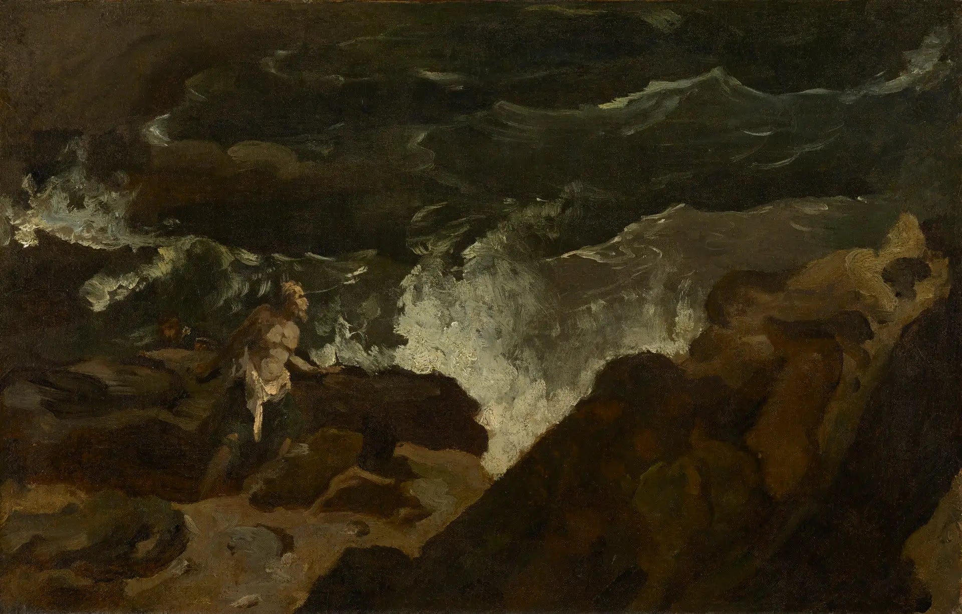 Naufragé sur une plage (La Tempête) - Théodore Géricault image 1 copie peinte à la main à l’huile