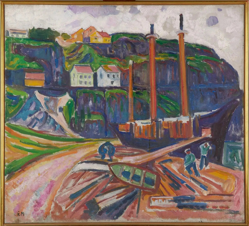 Navire en démolition - Edvard Munch