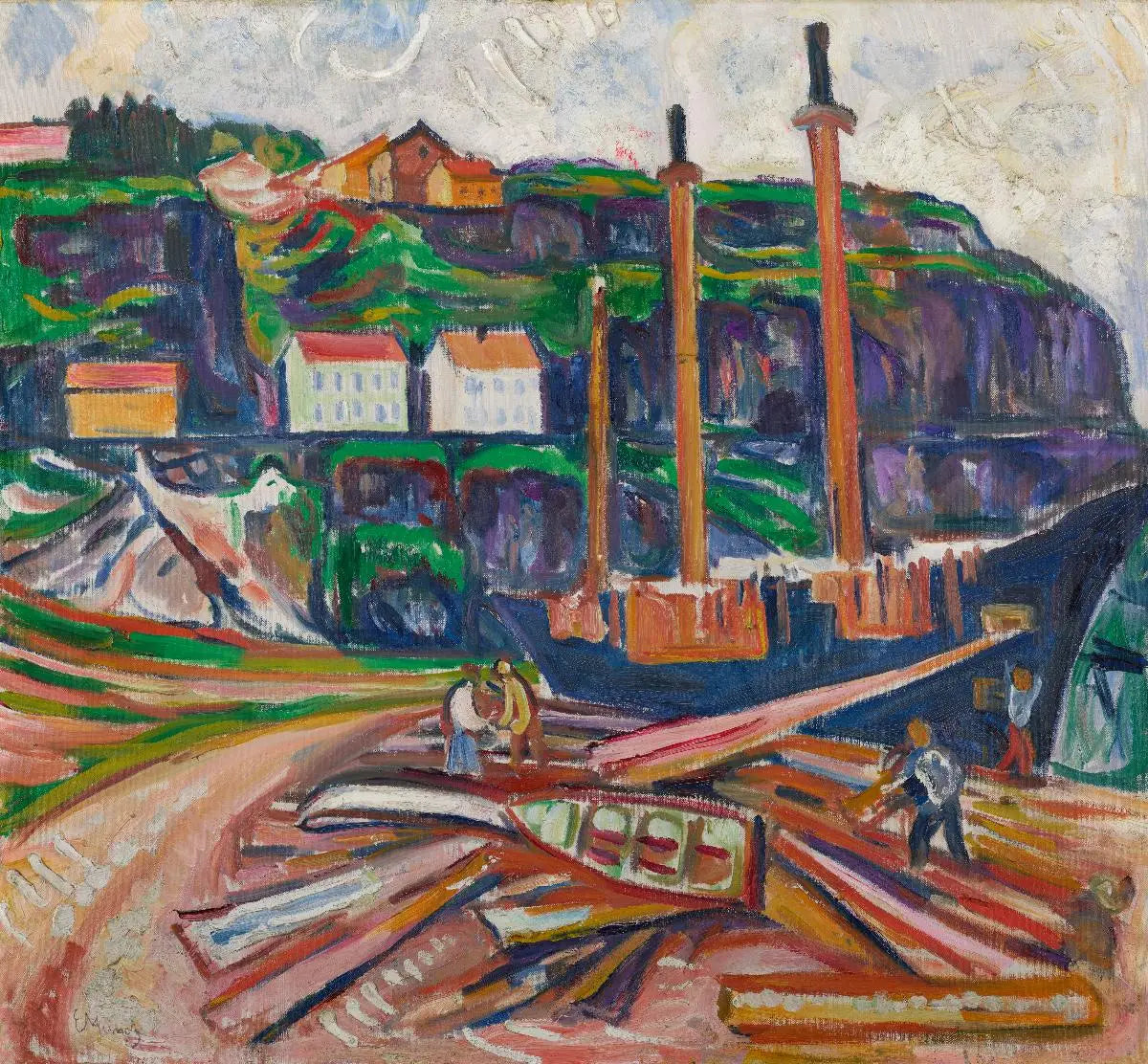 Navire en démolition - Edvard Munch image 1 tableau peint à l’huile sur toile