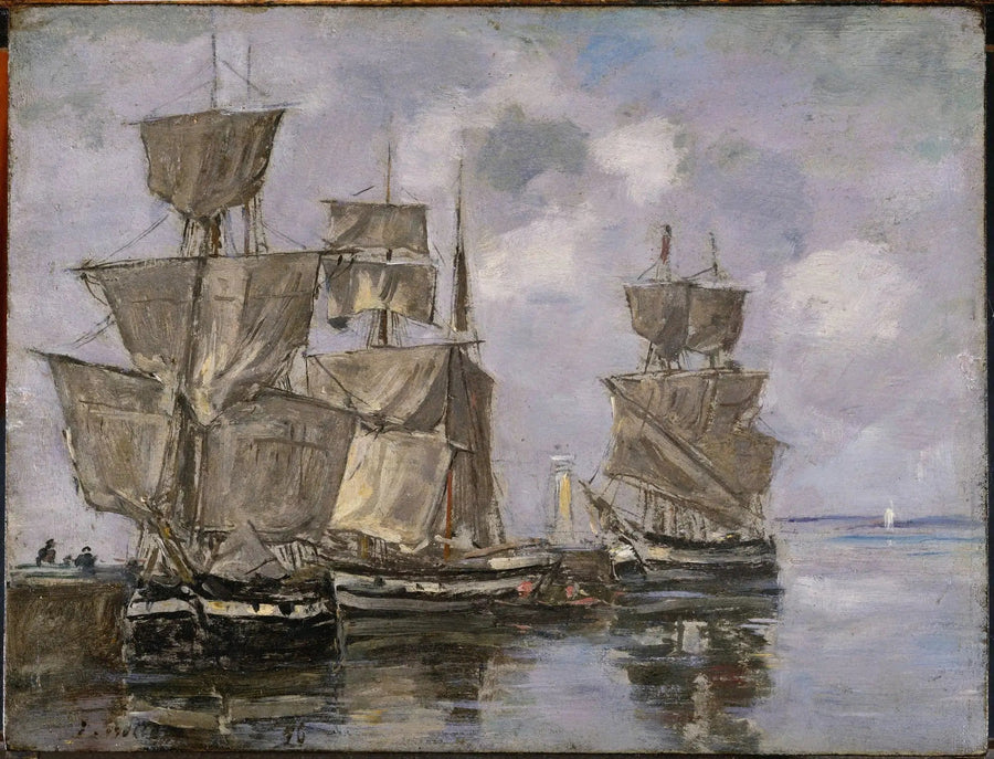 Navires dans le Port à Honfleur - Eugène Boudin