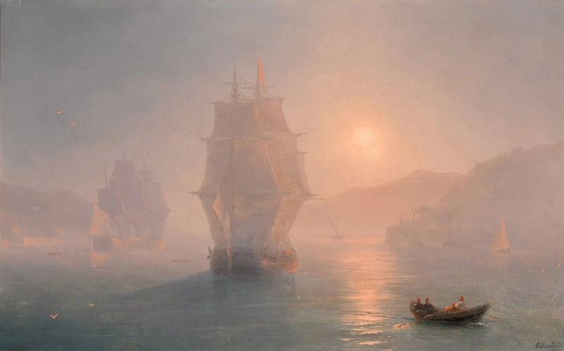 Navires par un matin brumeux - Ivan Aïvazovski