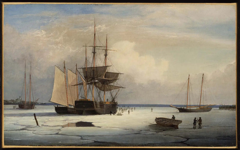 Navires pris dans les glaces au large de l'île Ten Pound, Gloucester - Fitz Henry Lane