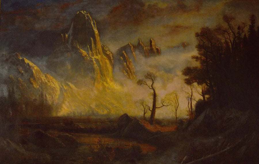 Neige précoce dans la vallée de Yosemite, Sentinel Rock - Albert Bierstadt