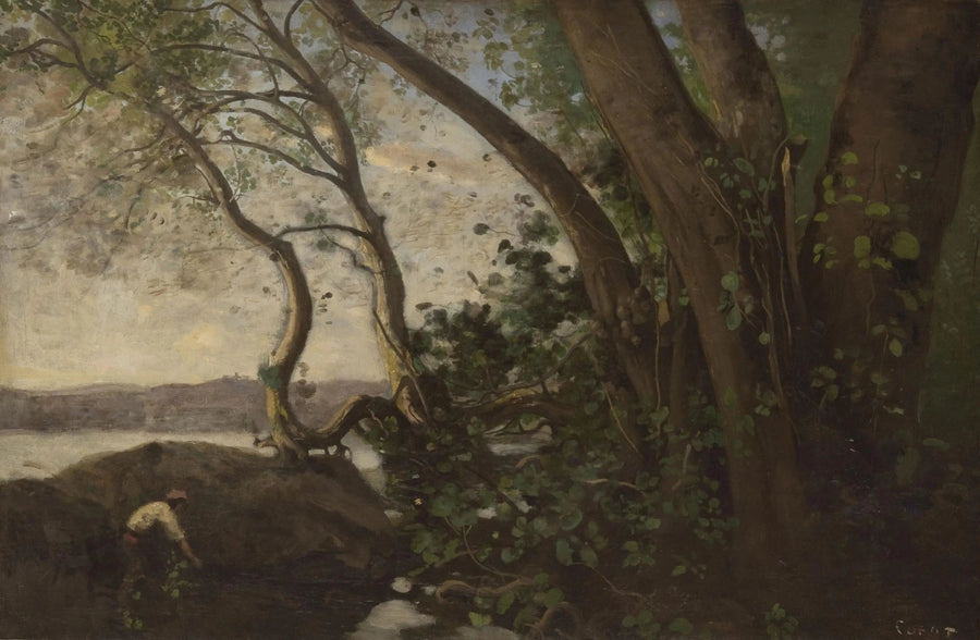 Nemi, les bords du lac - Jean-Baptiste Camille Corot