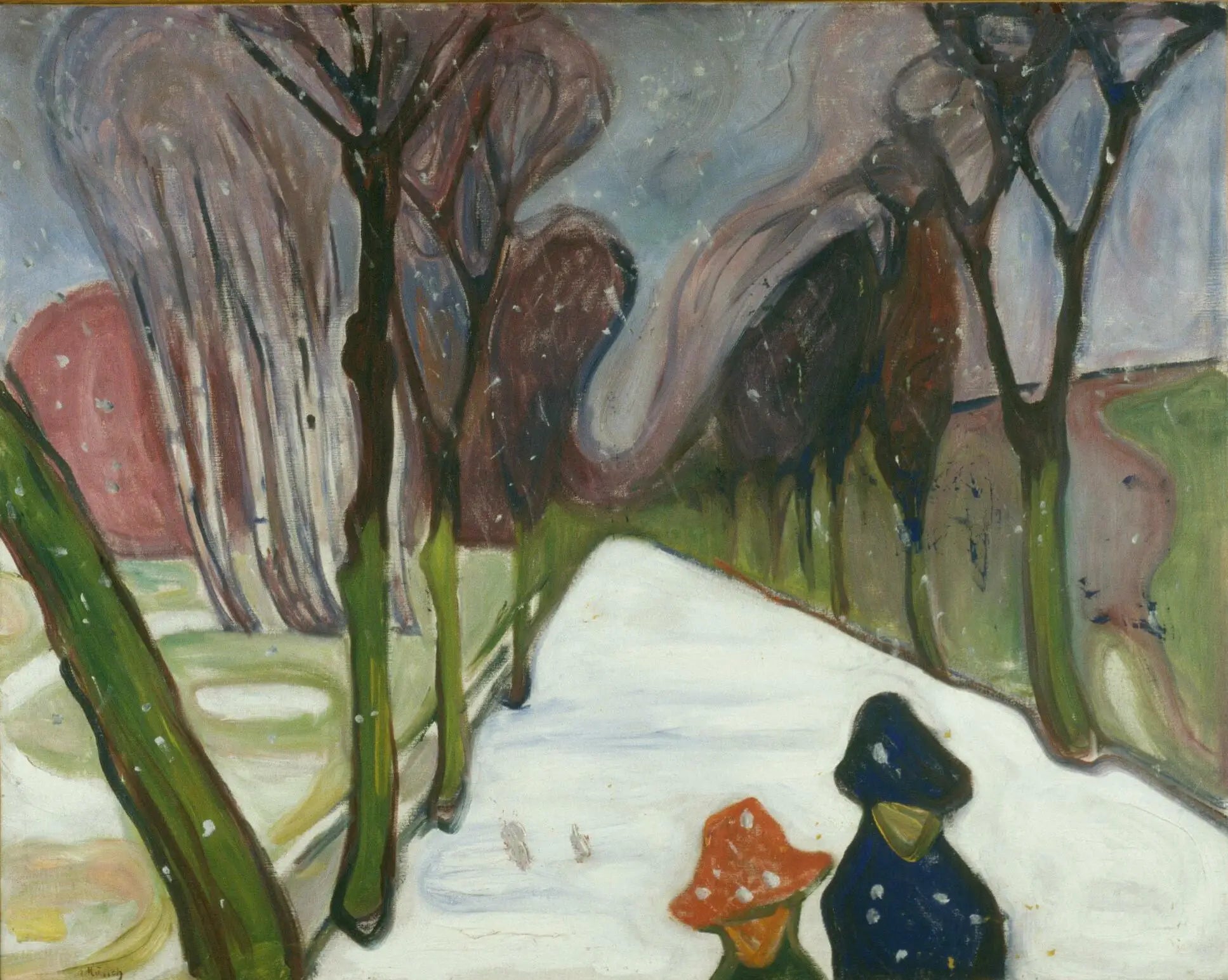 Reproduction du tableau « Nouvelle Neige sur l'avenue - Edvard Munch » par Alpha Reproduction en peinture à l’huile
