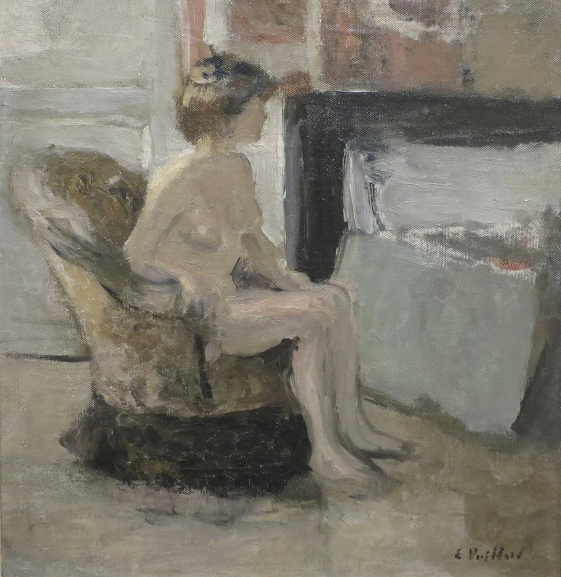 Nu assis devant une cheminée - Édouard Vuillard