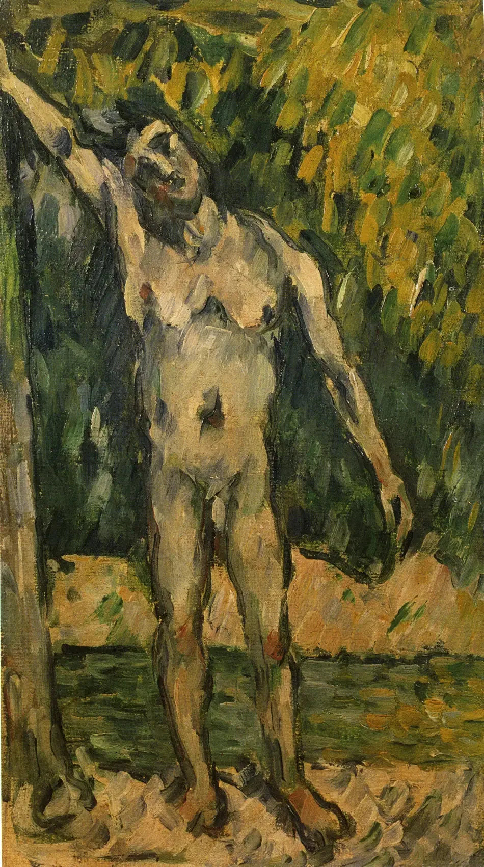 Nu de jeune baigneur - Paul Cézanne image 1 reproduction de peinture à l’huile