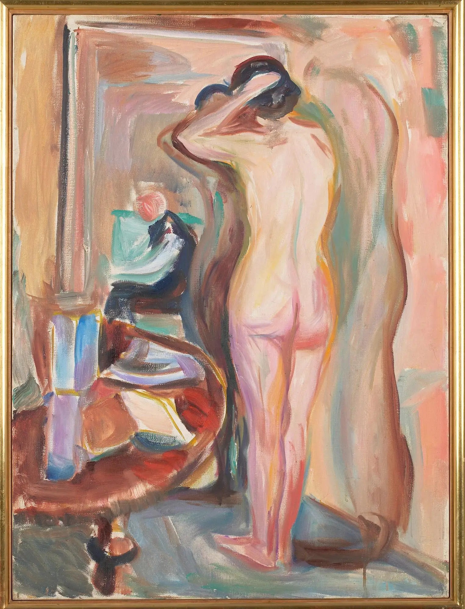 Reproduction du tableau « Nu devant son miroir - Edvard Munch » par Alpha Reproduction en peinture à l’huile