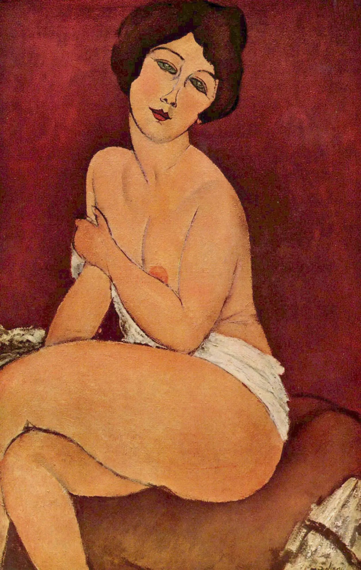 Reproduction du tableau « Nu féminin assis sur un divan - Amedeo Modigliani » par Alpha Reproduction en peinture à l’huile