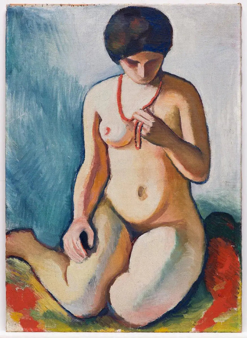 Nu féminin avec collier de corail - August Macke