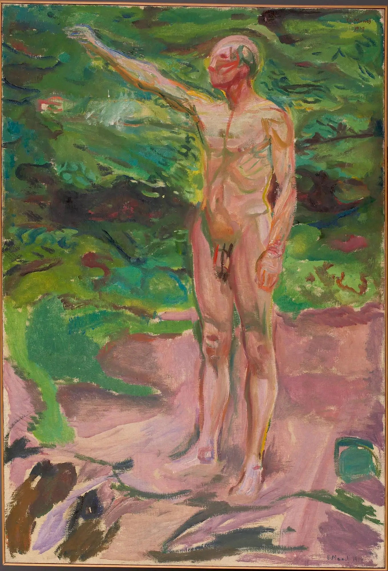 Reproduction du tableau « Nu masculin dans les bois - Edvard Munch » par Alpha Reproduction en peinture à l’huile