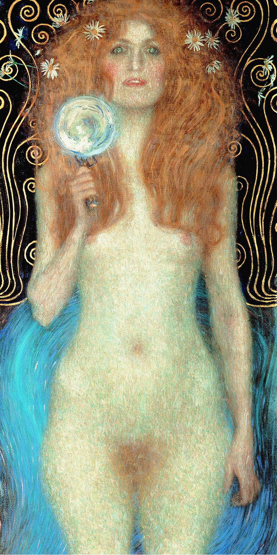 Reproduction du tableau « Nuda Veritas (detail) - Gustav Klimt » par Alpha Reproduction en peinture à l’huile