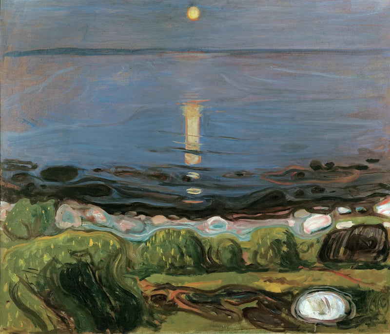 Nuit d'été sur la plage - Edvard Munch