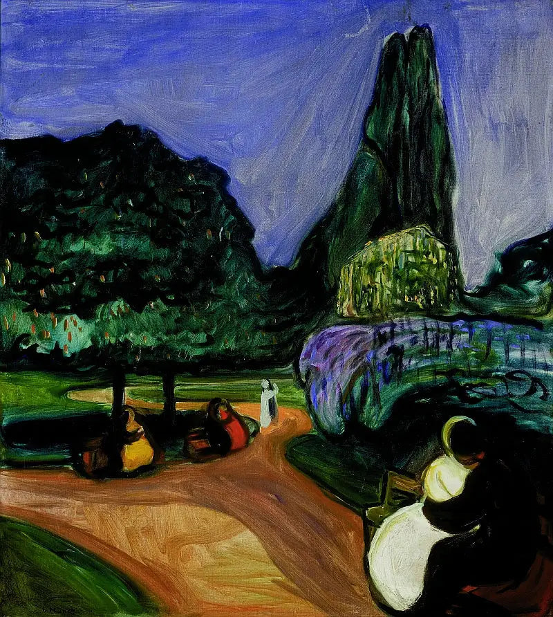 Reproduction du tableau « Nuit d'été à Studenterlunden - Edvard Munch » par Alpha Reproduction en peinture à l’huile