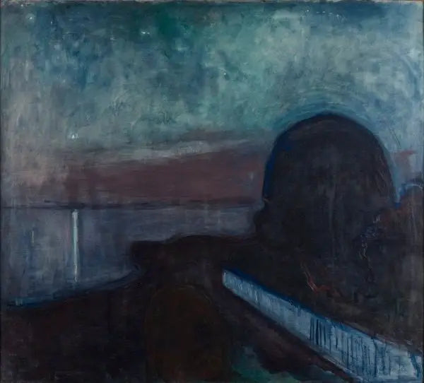 Nuit étoilée - Edvard Munch image 1 copie peinte à la main à l’huile