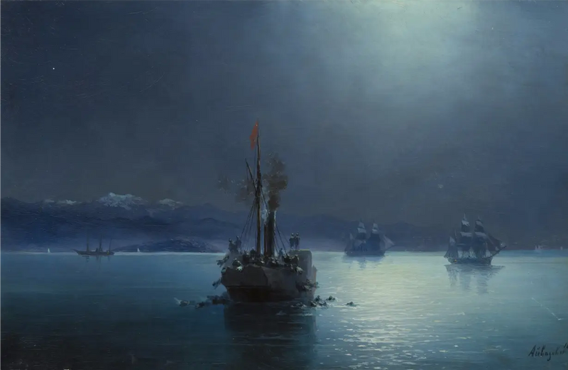 Nuit tranquille : des Arméniens jetés par-dessus bord depuis des navires turcs - Ivan Aïvazovski