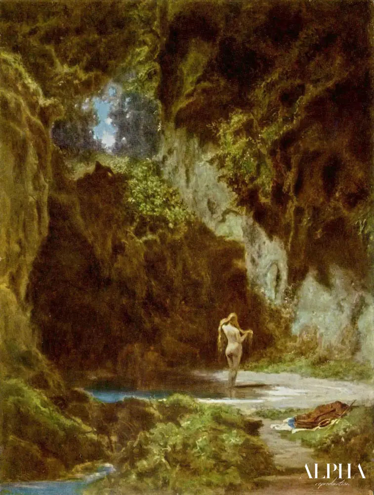 Nymphe au bain - Carl Spitzweg - Reproductions de tableaux et peintures haut de gamme