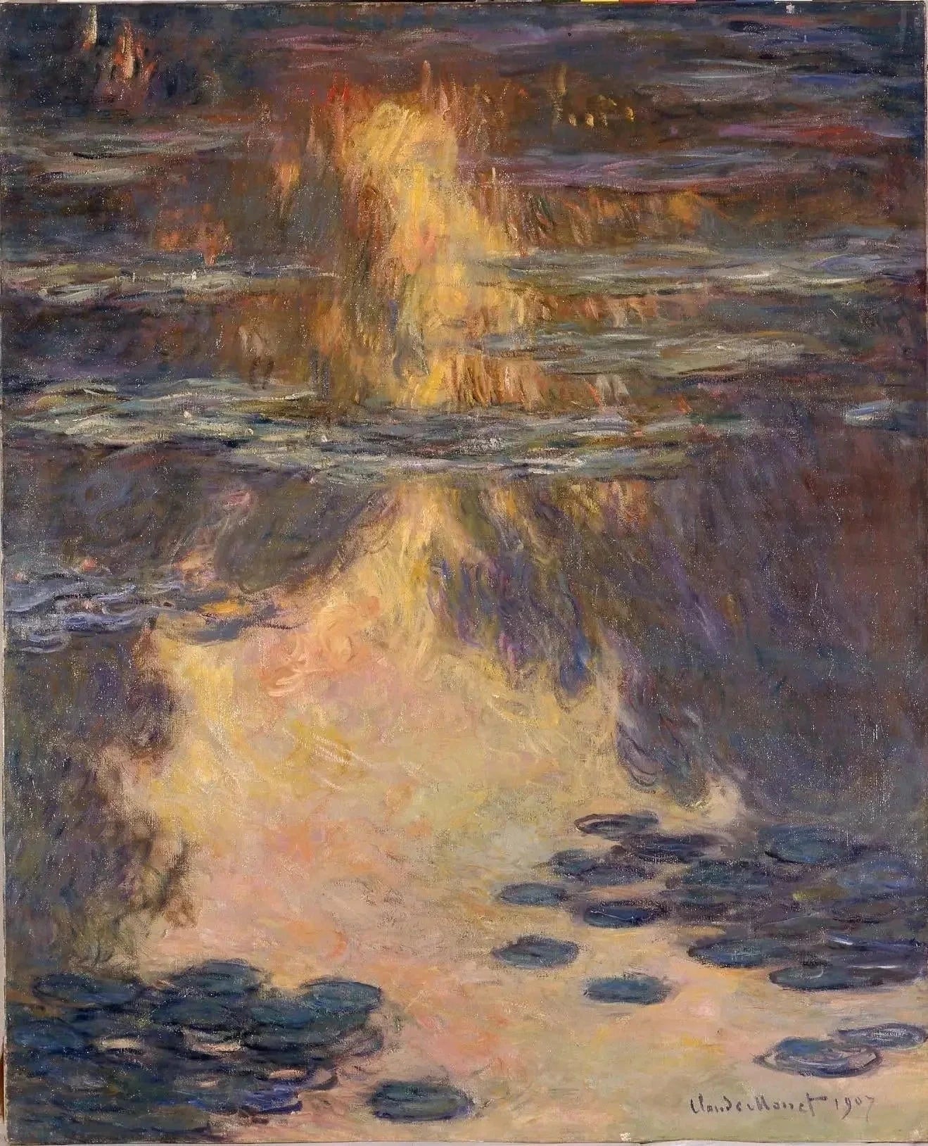 Nymphéas de Claude Monet, 1907 – Kubosō Memorial Museum of Arts, Izumi, 100 × 81 cm, Wildenstein 1713
