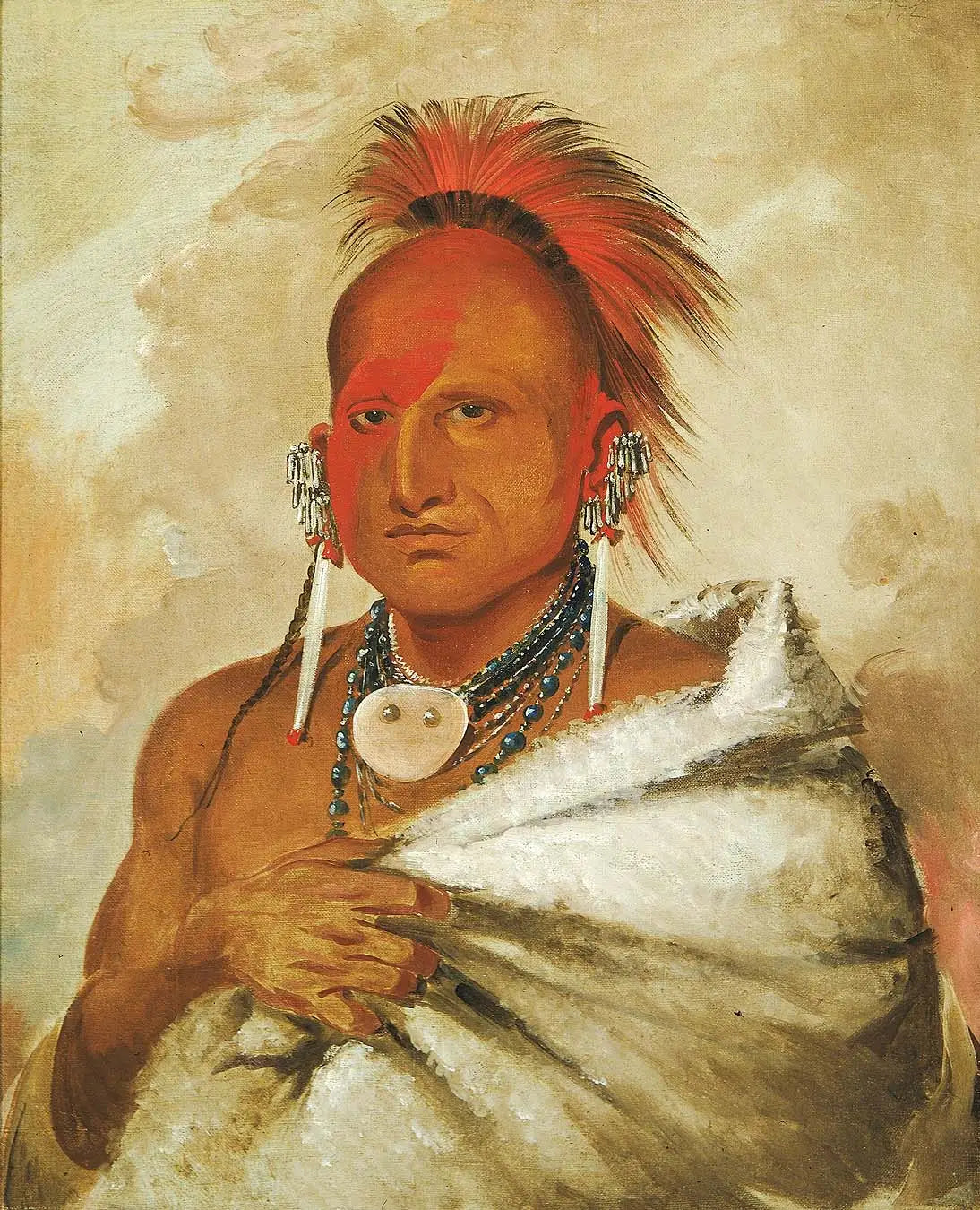 O-rón-gás-see chasseur d’ours un guerrier célèbre - George Catlin - Alpha Reproduction