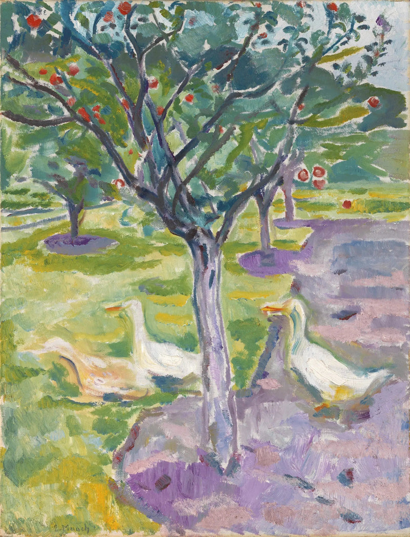Oies dans le jardin - Edvard Munch